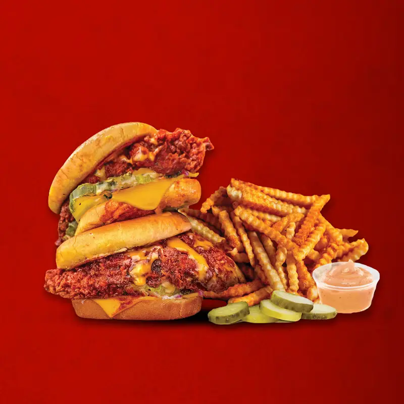 2 Sliders with Fries — Dave's Hot Chicken menu item
